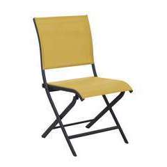 Chaise pliante Elégance en graphite couleur moutarde L.60x l.49xH.92cm