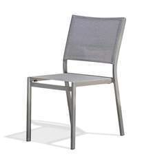 Chaise empilable STOCKHOLM en aluminium et textilène - GRIS ANTHRACITE
