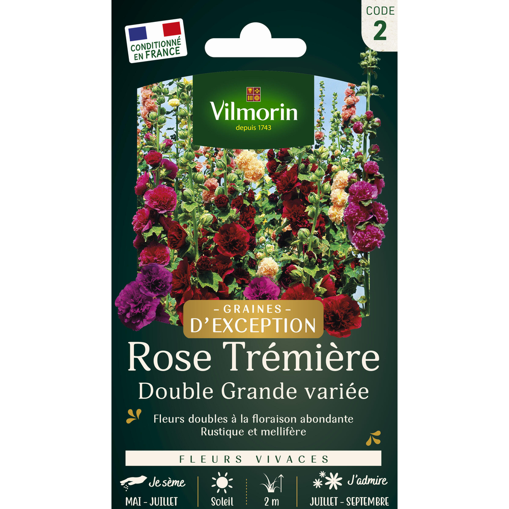 Rose Trémière Double Grande Variée 1,5 g