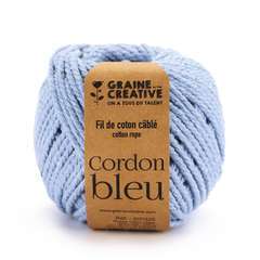 Pelote de coton cable bleu-ciel ø 2,5 mm - 200 g