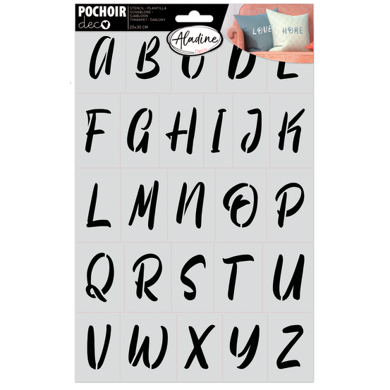 POCHOIR DECO ALPHABET 3 20X30-(832070)