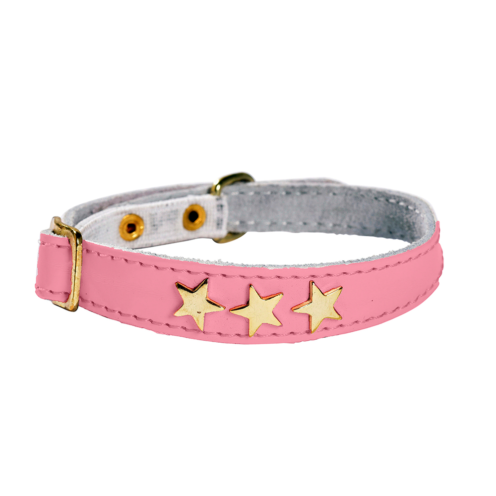 Collier pour chat avec étoiles, coloris rose