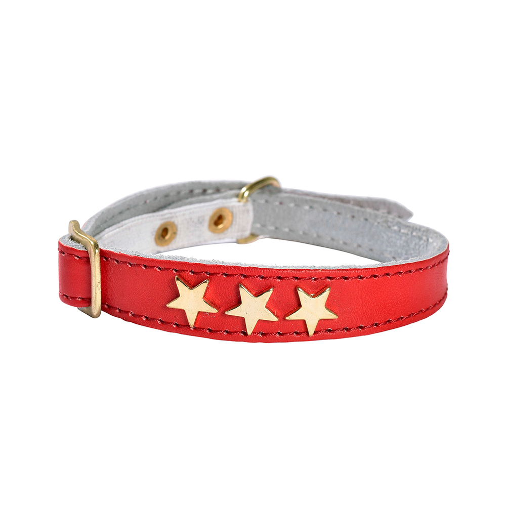 Collier pour chat avec étoiles, coloris rouge