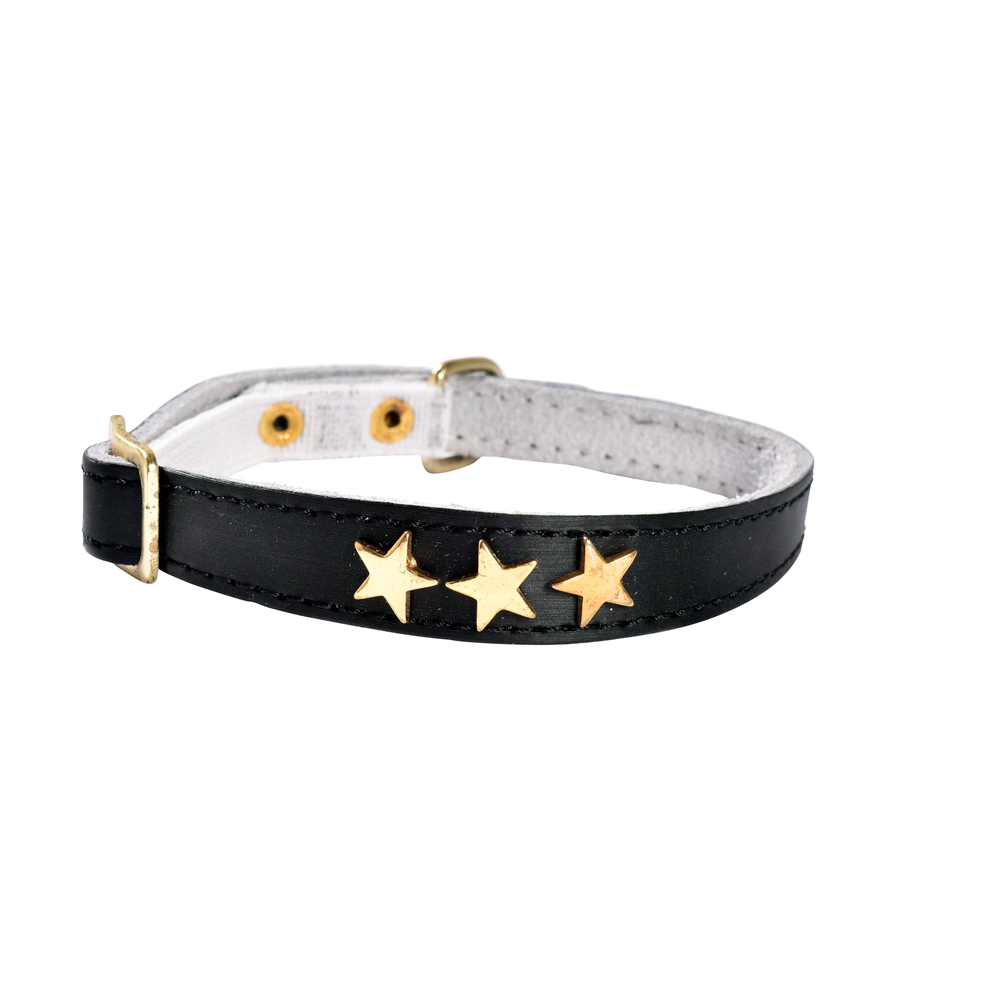 Collier pour chat avec étoiles, coloris noir