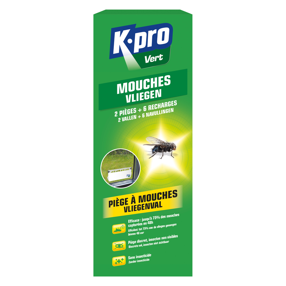 Piège à mouches x2 + 6 recharges