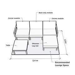 Module d'angle pour ensemble lounge kallysta