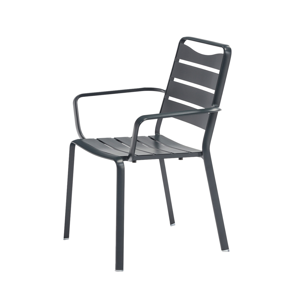Fauteuil empilable spring aluminium gris anthracite
