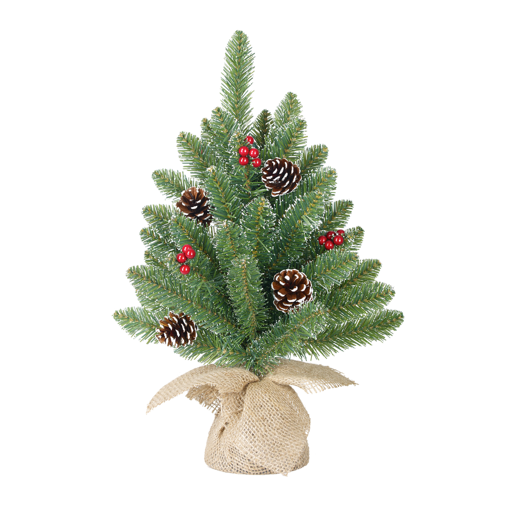 Sapin de Noël artificiel 'Creston' vert givré - 30cm