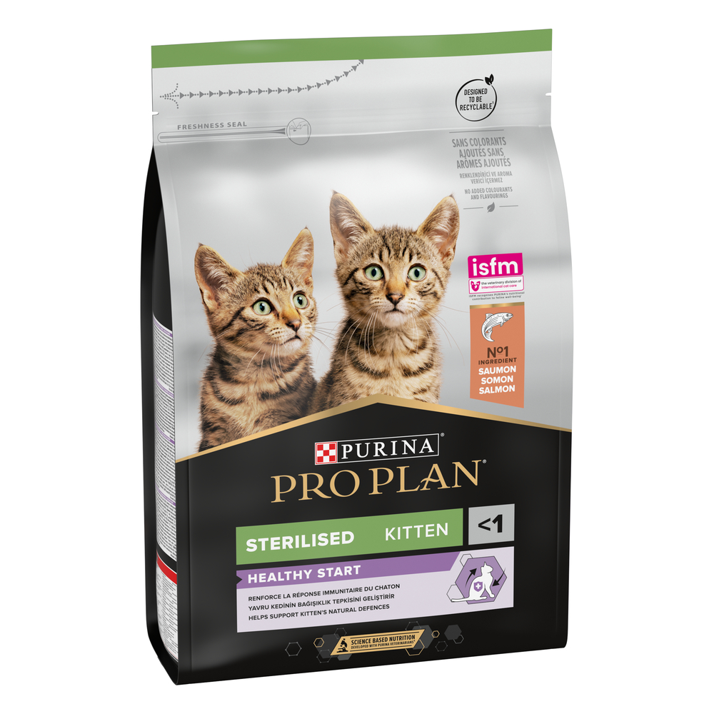 PRO PLAN Sterilisé Saumon 3kg croquettes-chatons <lt/> 1 an