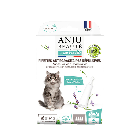 Pipettes Antiparasitaires Répulsives Bio x4 Chat