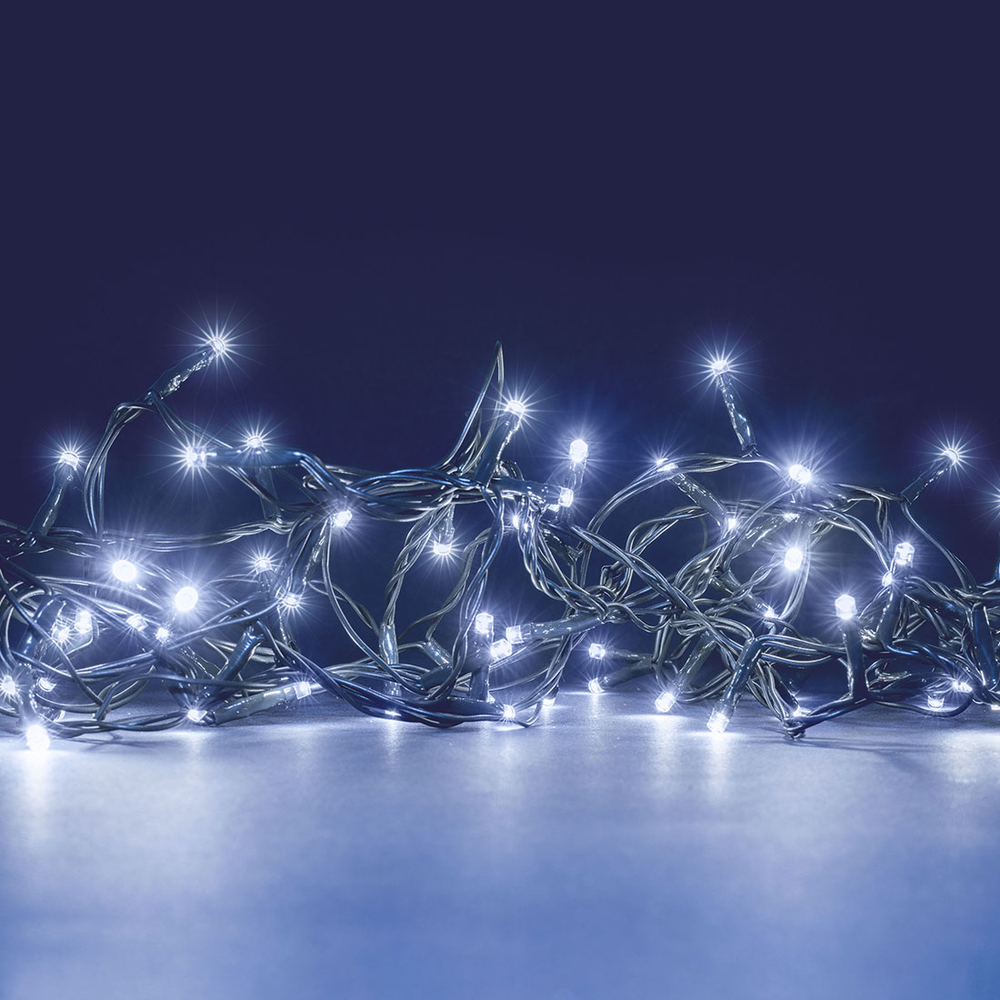 Guirlande solaire LED blanc pur 10m