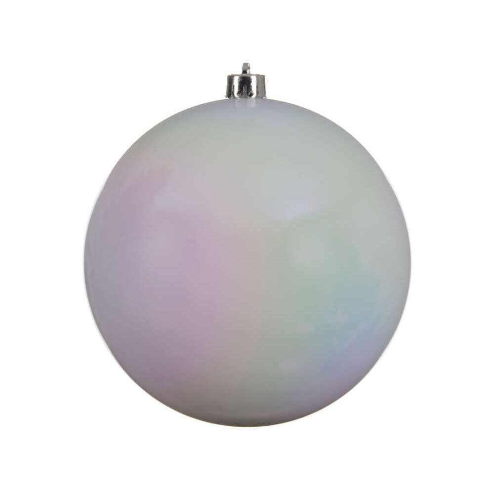 Boule de Noël en plastique blanc irisé - D.20cm