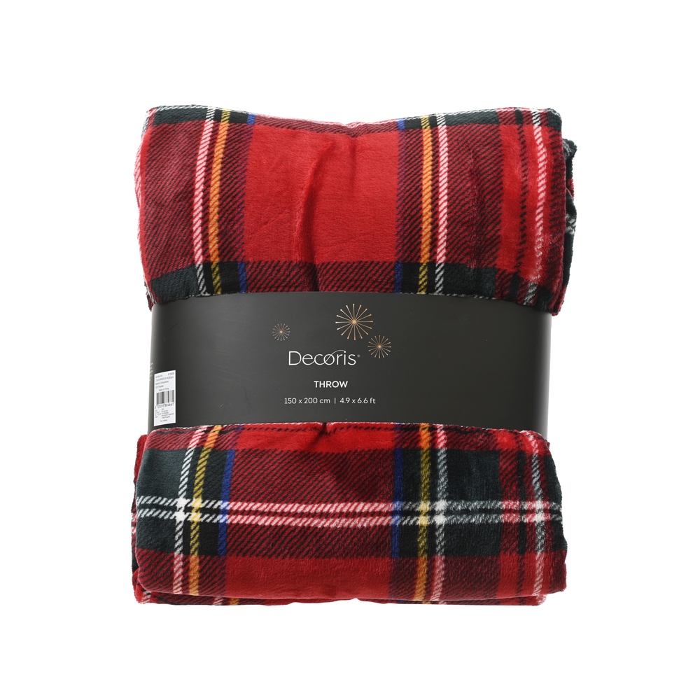 Plaid à carreaux, design écossais rouge - 150x200cm