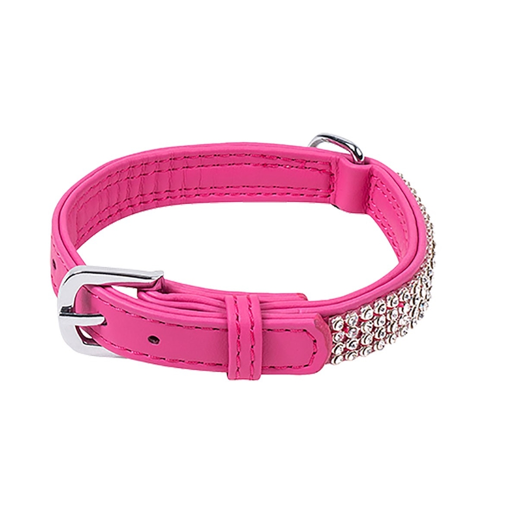 Collier strass petmini 20mmx40cm rose pour chien