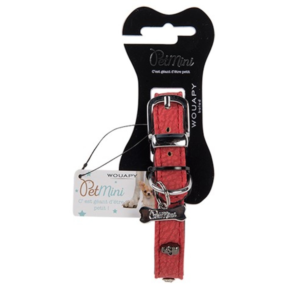 Collier rock petmini 20mmx40cm rouge pour chien