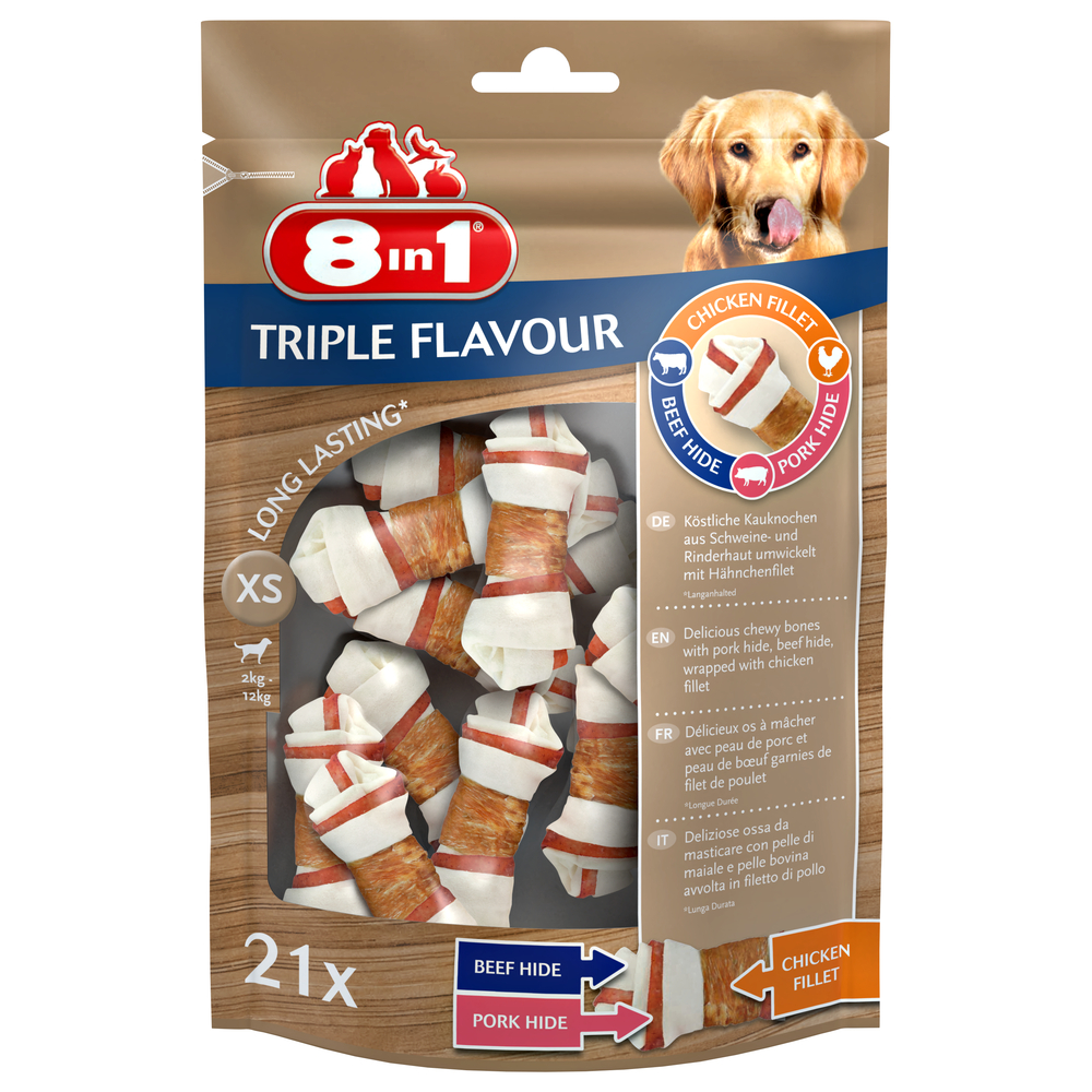 Friandise Os triple flavour pour chien - taille XS x21