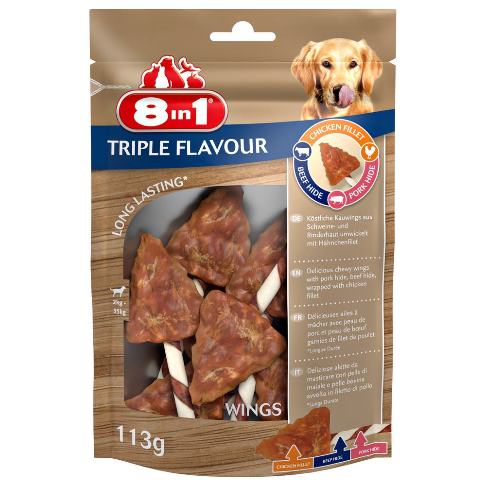 Friandise Wings Triple Flavour pour chien x 6