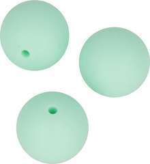 Perles en silicone ronde 15mm vert d'eau - 3 pièces