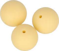 Perles en silicone ronde 15mm jaune - 3 pièces