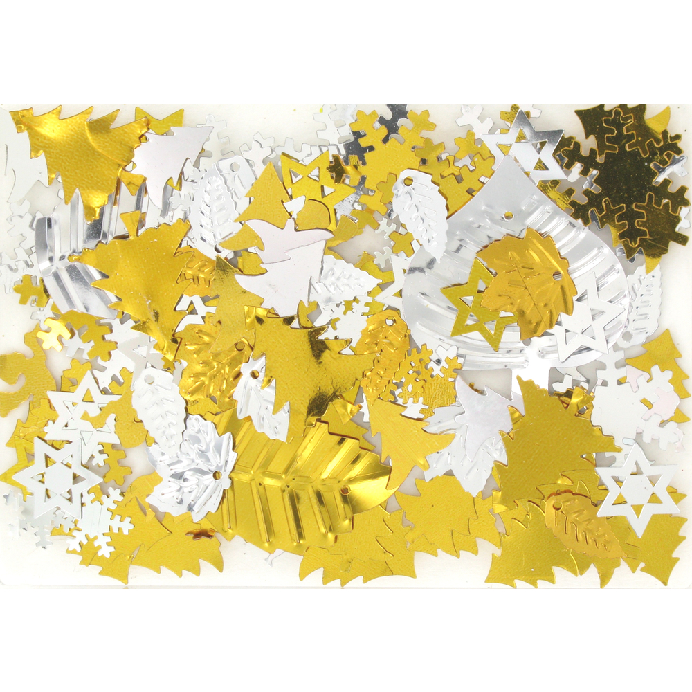 50GRS SEQUINS OR ARGENT SAPINS-(852716)