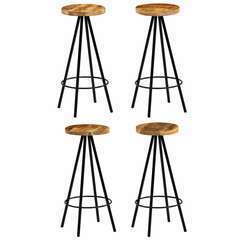 Chaises de bar bois de manguier solide - Lot de 4