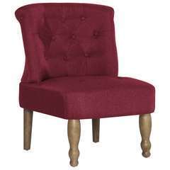 Chaise française rouge bordeaux tissu