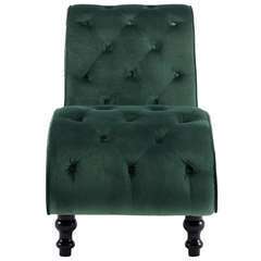Chaise longue velours vert