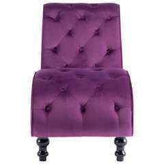 Chaise longue velours violet