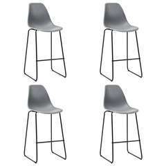 Chaises de bar gris plastique - Lot de 4