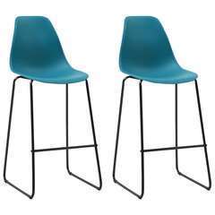 Chaises de bar turquoise plastique - Lot de 2