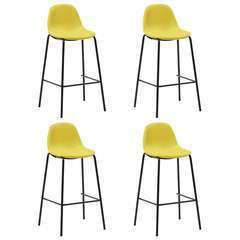 Chaises de bar jaune tissu - Lot de 4