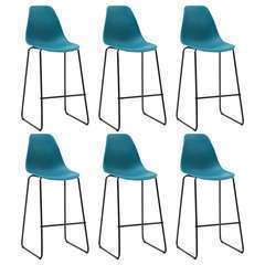 Chaises de bar turquoise plastique - Lot de 6