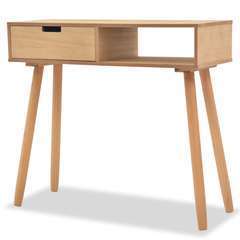 Table console Bois de pin massif Marron - 80x30x72cm