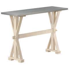 Table console avec dessus en zinc Bois de manguier - 118x35x76cm