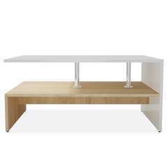 Table basse en aggloméré Chêne et blanc - 90x59x42cm