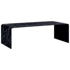 Table basse Noir Marbre Verre trempé - 98x45x31cm