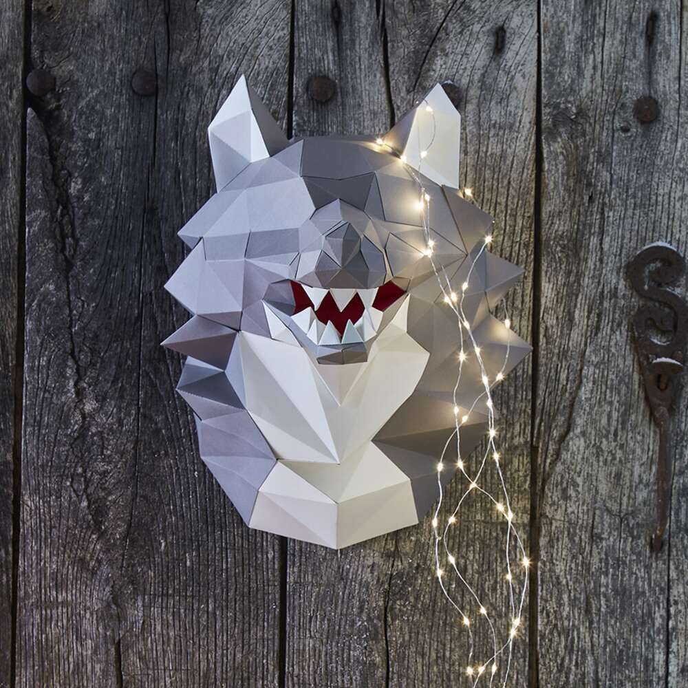 TrophÃ©e tÃªte de loup Ã  construire en 3D