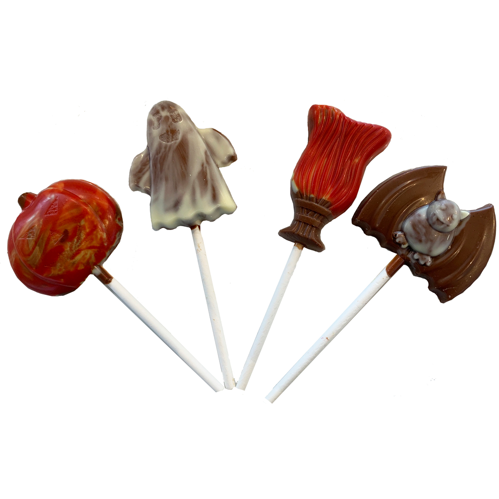 Assortiment de sucettes d'halloween chocolat au lait 10g