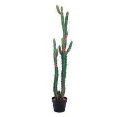 Cactus artificiel géant pot noir Plante verte artificielle 119 cm