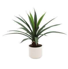 Aloe artificielle pot céramique blanc 50 cm