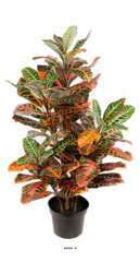 Croton plante artificielle en pot H 100 cm D 65 cm,