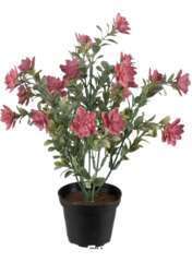 Succulente fleurie artificielle en pot,Vieux Rose H 30 cm D 25 cm
