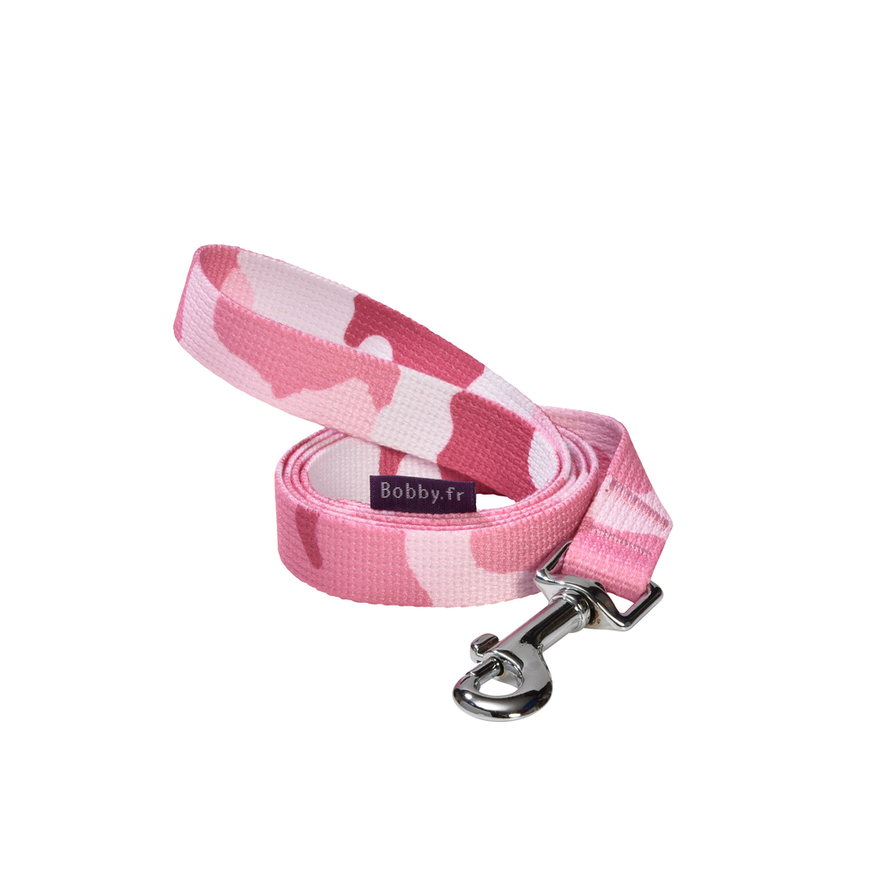 Laisse pour chien, camouflage rose 108x2cm 