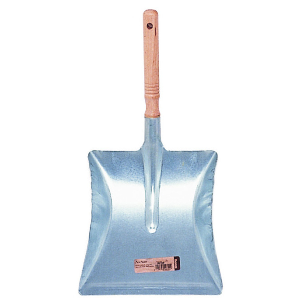 Pelle zinguée, manche en bois brut