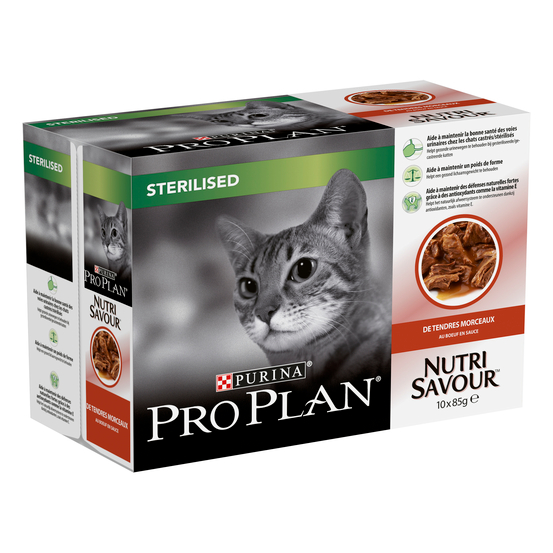 Proplan sterilised 10x85g Bœuf en sauce