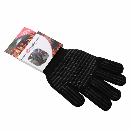 Gant de protection pour barbecue : coton, noir