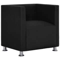 Fauteuil lounge cube noir polyester