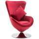 Fauteuil lounge pivotant en forme d’oeuf avec coussin rouge velours