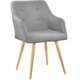 Fauteuil relaxation chaise tissu pied en bois lounge gris