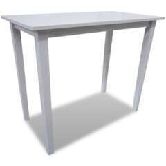 Table haute bar en bois blanc